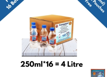 Pack of 16 Bottles containing 250 ML Gangajal in a bottle (250 ML * 16 Bottles = 1 Box)