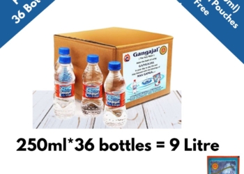 Pack of 36 Bottles containing 250 ML Gangajal in a bottle (250 ML * 36 Bottles = 1 Box)
