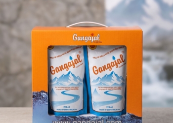 (Gift Box) pack of 10 Pouches of 220ml Pure Gangajal – Packed at Gangotri Valley (For Puja Purpose)